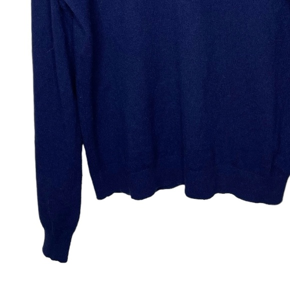 johnnie-O Men’s Ringer 100% Cashmere Lightweight Knit Sweater Navy Large - Picture 9 of 11